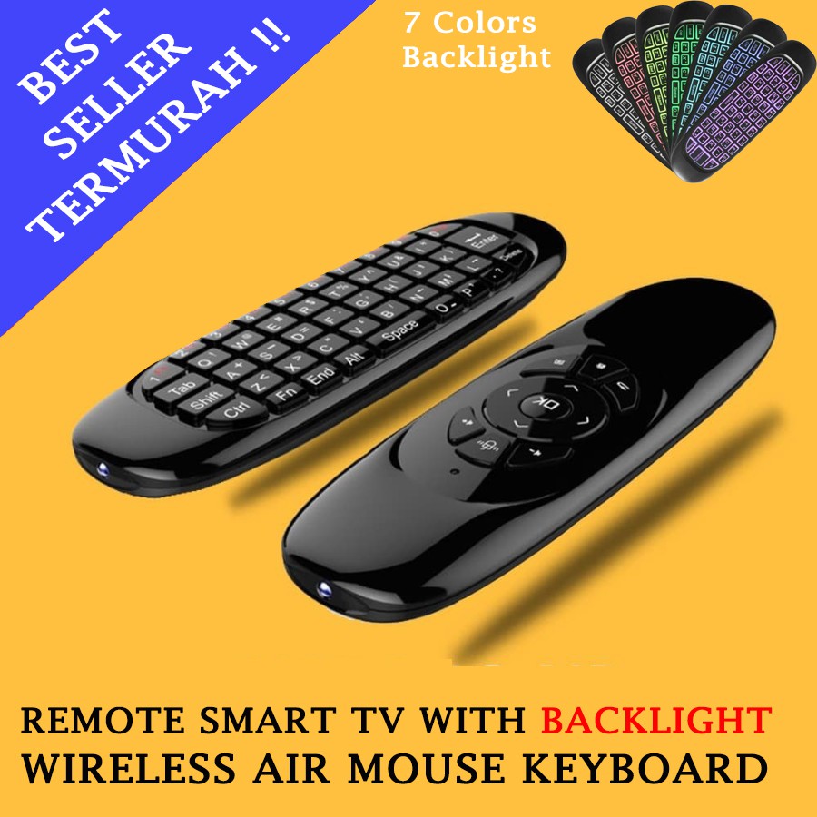 C120 Remote Control TV Android Air Mouse Mini Wireless Keyboard Remote PC backlight