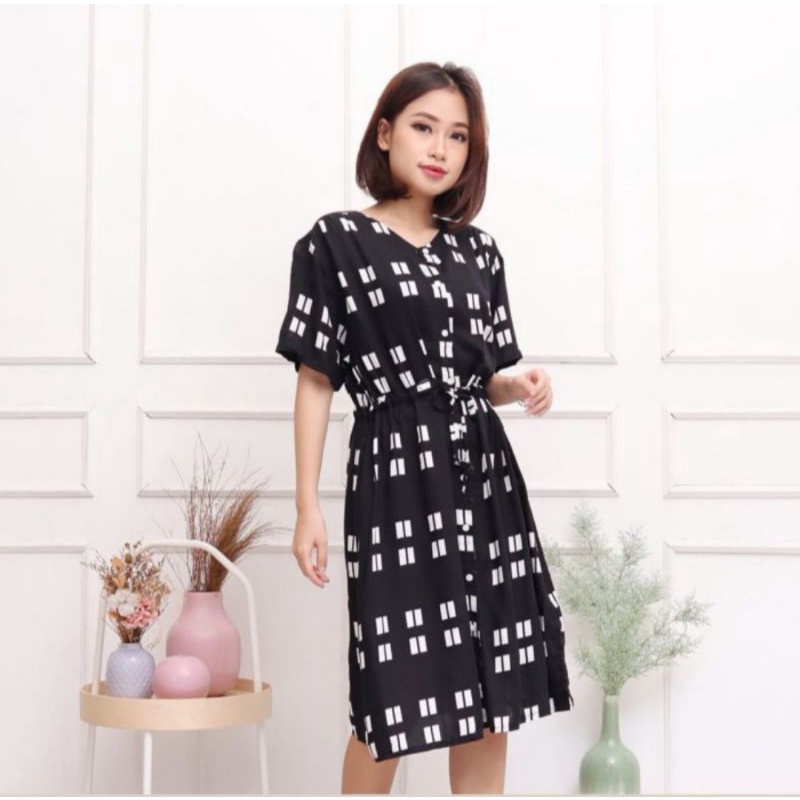 Anggifamily Daster Busui Full Kancing Rayon Viscose by Amro