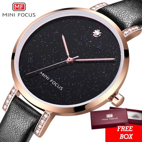[GARANSI] Mini Focus Jam Tangan Wanita Kantor Simpel Mewah Strap Tali Kulit Original MF0159L