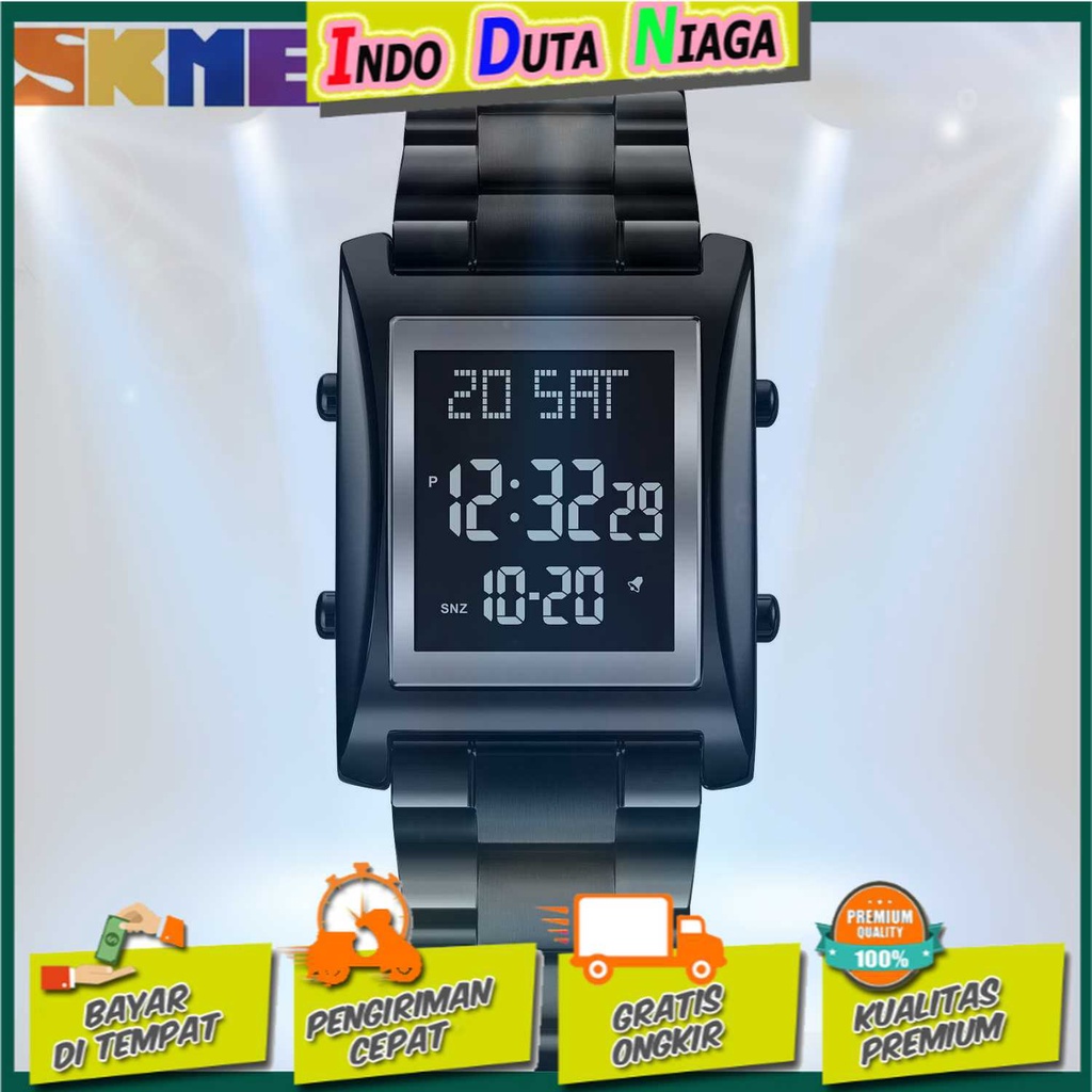 IDN - SKMEI Jam Tangan Digital Pria Strap Stainless Steel - 1812