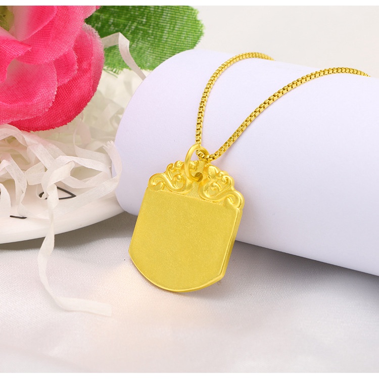 Kalung Emas plated 916 24K Model Xiangyun Peace Untuk Pria Dan Wanita