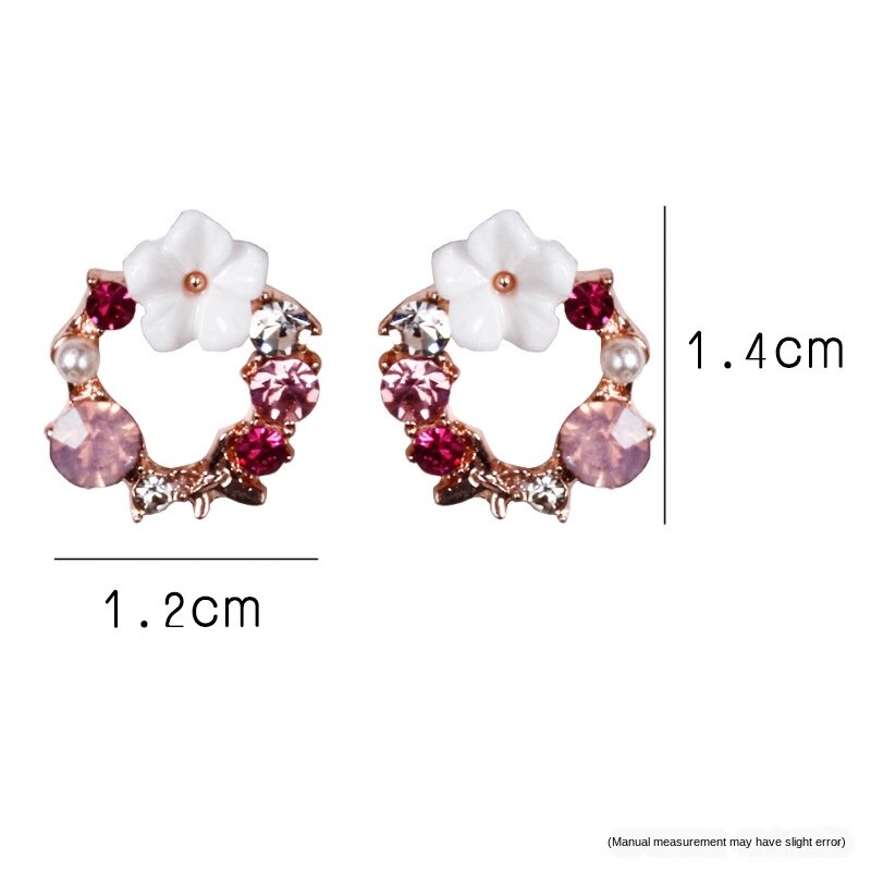 925 Silver Post New Korean Earring Girl's Fashion Garland Cute Stud Earrings