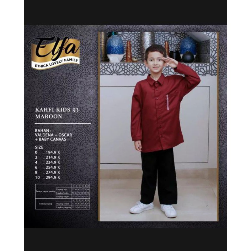 Ethica Set Kahfi Kids 93 Maroon
