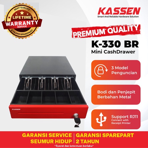 LACI UANG KASSEN K-330 BLACK RED | K-330 BR | KASSEN BR | CASH DRAWER