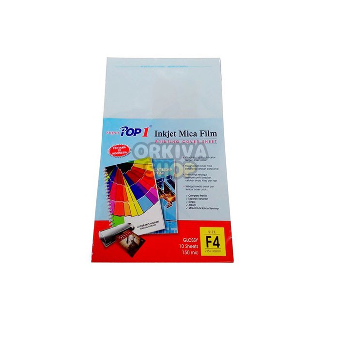

Inkjet Mica Film Glossy F4 150 mic (10 sheets) Super Pop 1
