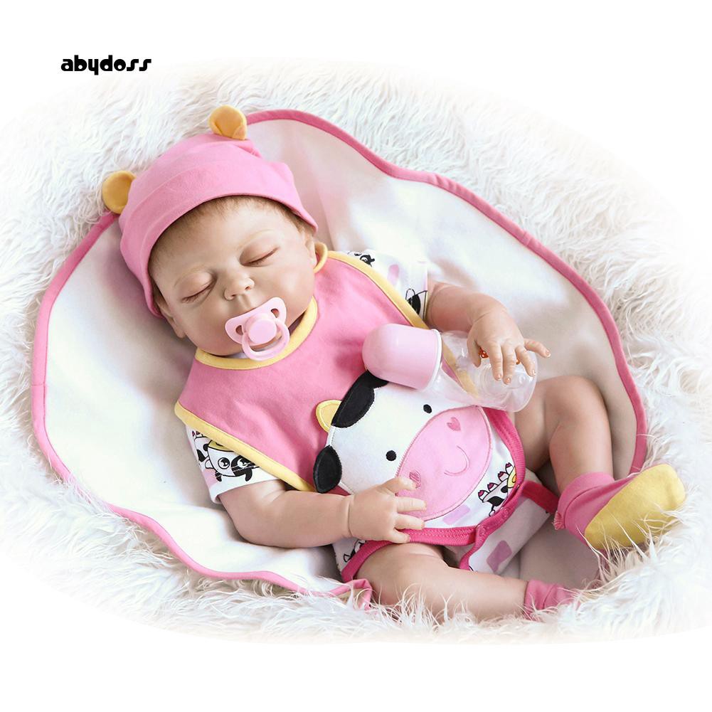 Aby Mainan Boneka  Bayi  Reborn Seperti  Asli  Bahan Silikon 