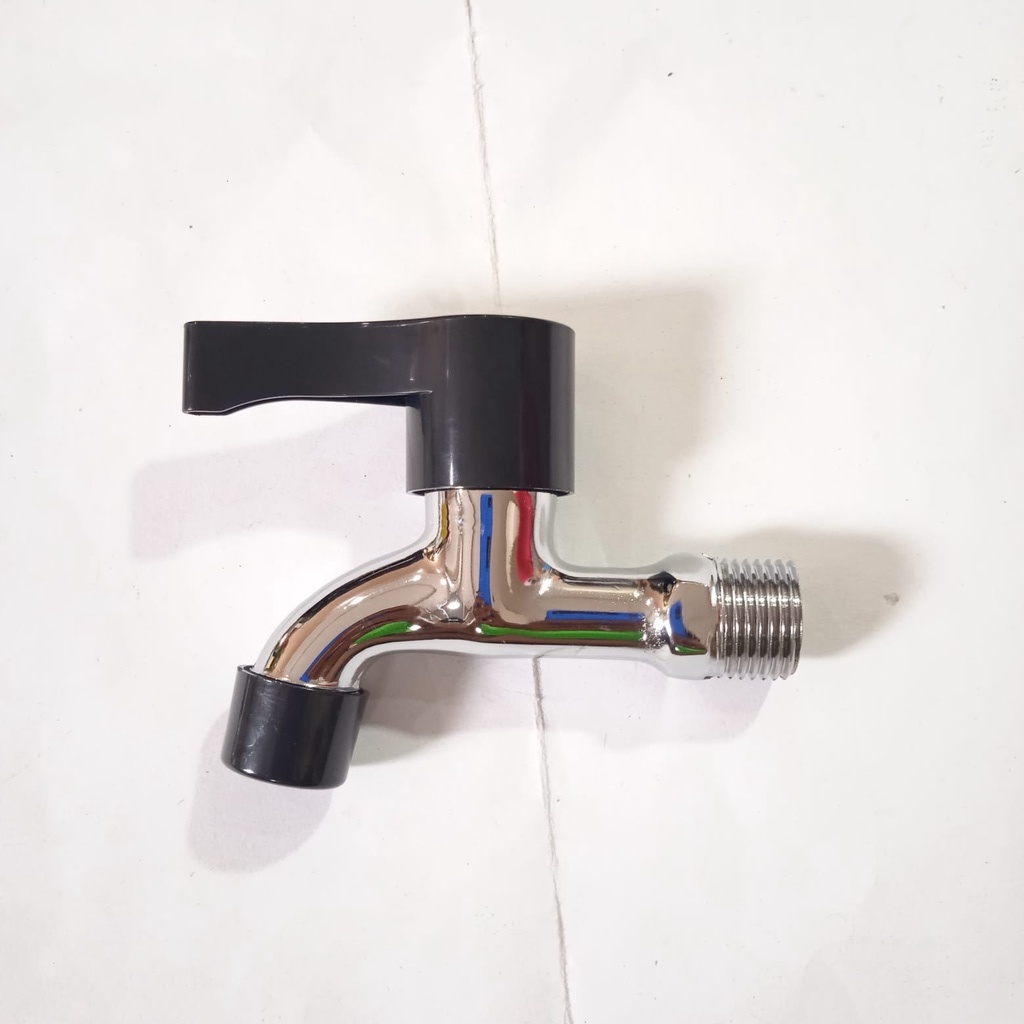 Kran Tembok Kamar Mandi 1/2inch Handle Warna Keran Air taman bak kamar Mandi Black faucet murah kran wudhu multifunction