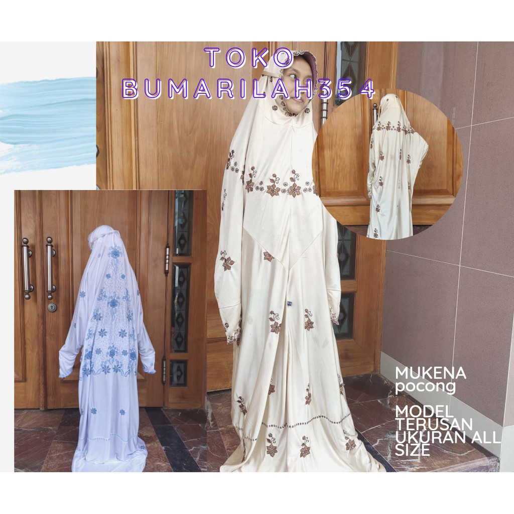 Rukuh terusan gunung/ rukuh terusan biasa / mukena terusan triko / mukena sholat / mukena pocong