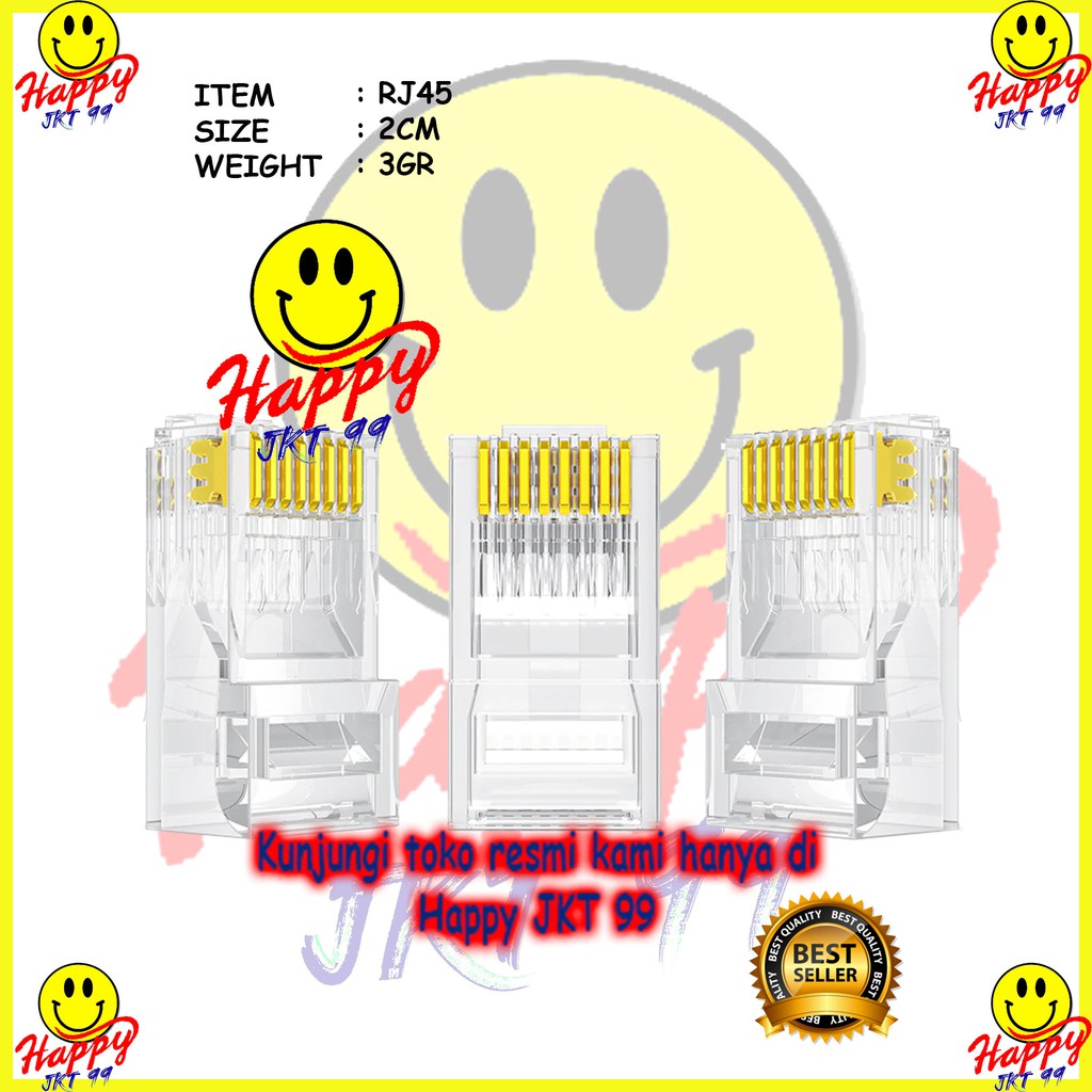 [ HAPPY JKT 99 ] CONNECTOR LAN RJ45 CAT6 CAT 6 ORIGINAL