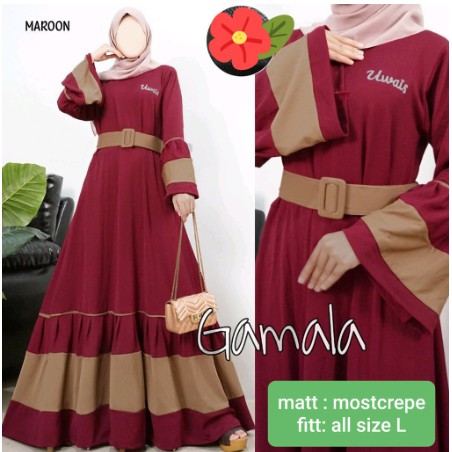 Gamis Remaja Set Hijab Premium Mosscrepe Terbaru | dewasa busui syari modern putih 019 Sabyan pesta