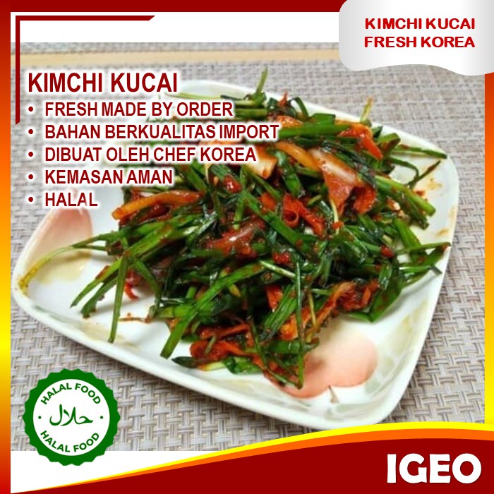 

Kimchi Kucai 500gr Fresh Halal Makanan Sehat Siap Saji Asli Korea Enak Lezat