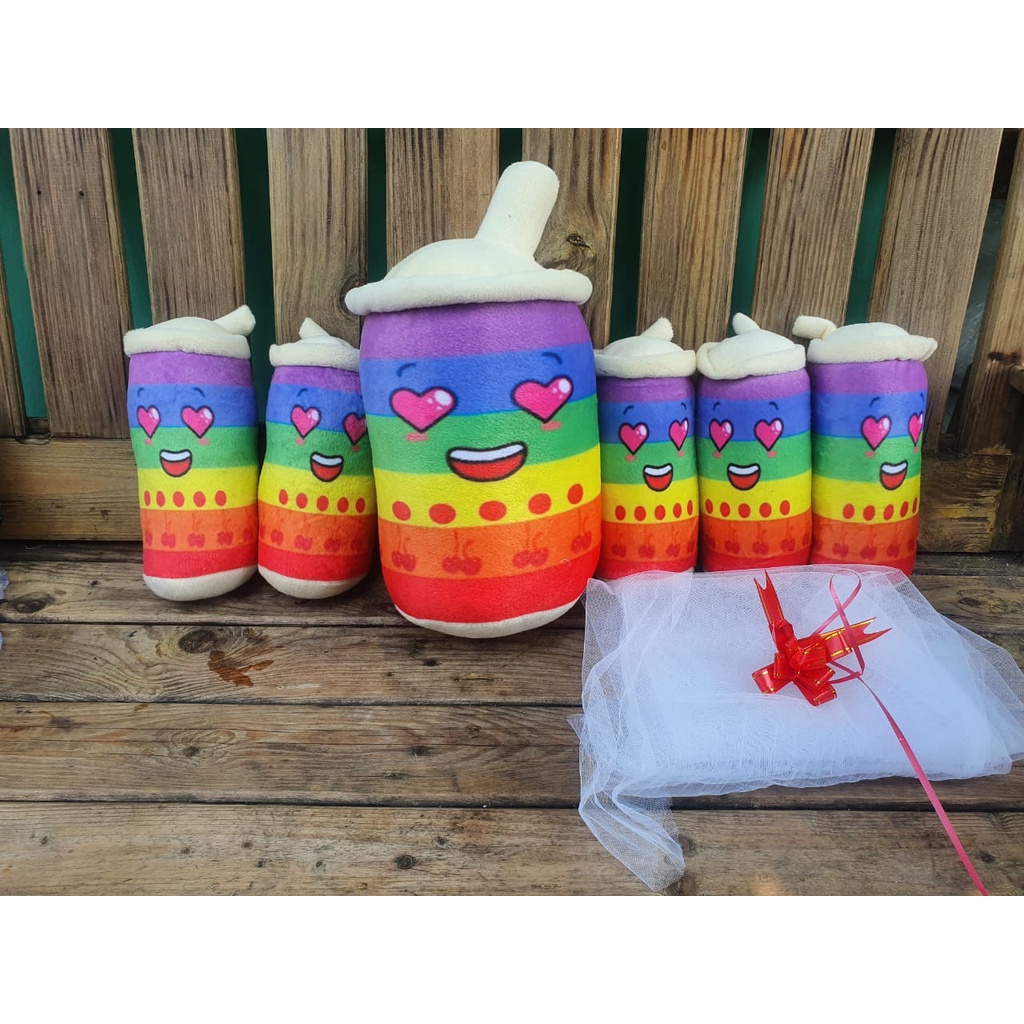 terbaru paket boba pelangi beranak 5 ( free LED & jaring dan pita)