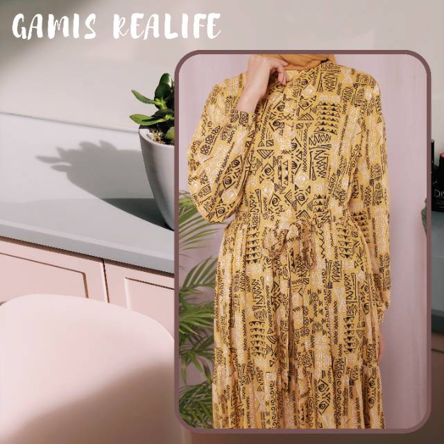 [BISA COD] DRESS / GAMIS WANITA REALIFE - HOMEY DRESS MOTIF TERBARU - BAHAN KATUN RAYON PREMIUM