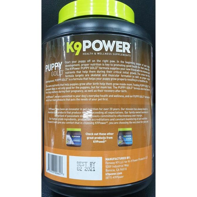 vitamin anjing/ vitamin anak anjing/ K9 power puppy gold 1.8 kg