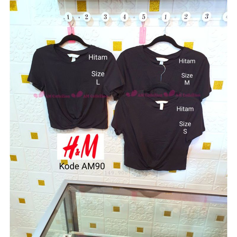AM89 AM90 BLOUSE HxM ORIGINAL HITAM PUTIH POLOS