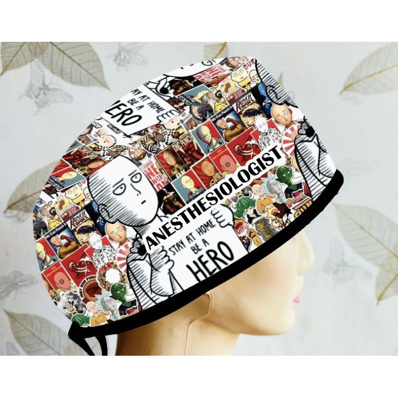 Topi Scrub / Surgical Cap /Headcap / Head Cap Medis Dokter Custom Anesthesi Hero Anestesiologi 2