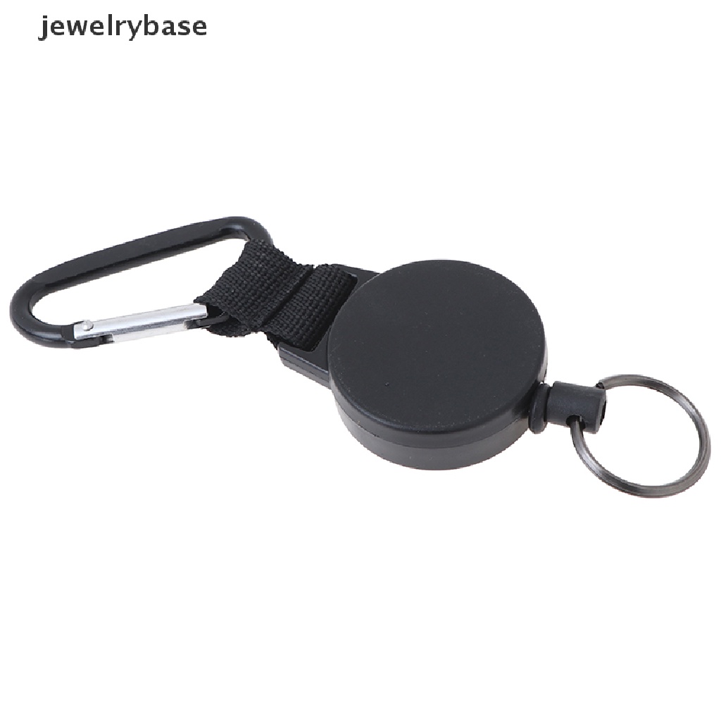 (jewelrybase) Gantungan Kunci + Badge Reel + Carabiner Retractable Heavy Duty