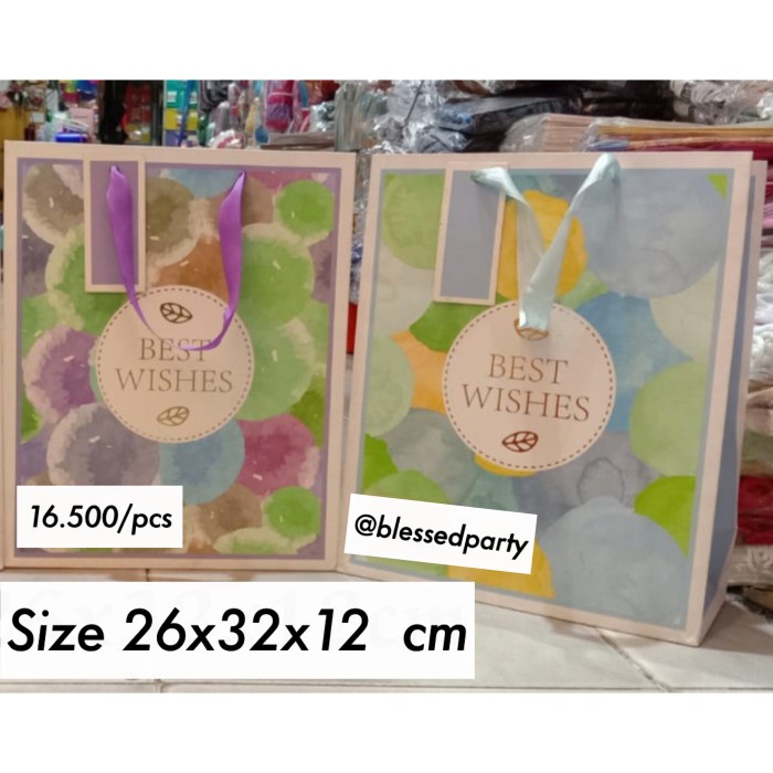 

PAPERBAG BEST WISHES HAMPERS LEBARAN KADO GOODIEBAG