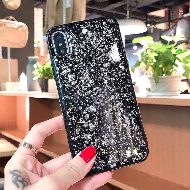 Confetti Case Silver iPhone Oppo Vivo Xiaomi Samsung Huawei 11 pro max Note 5 8 9 10 plus Reno X z 3