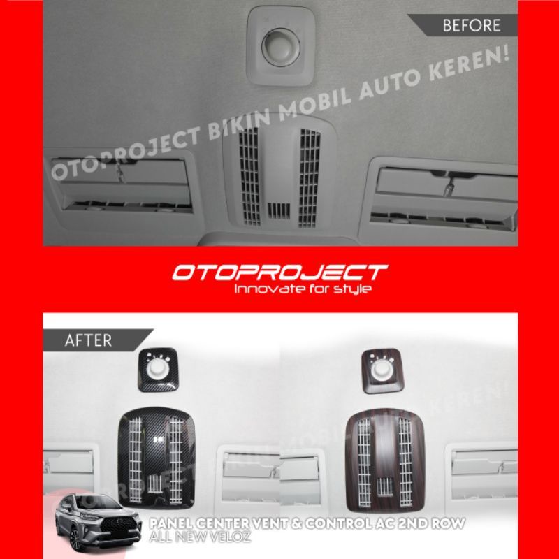panel cover tengah center air vent &amp; Cover Ac All new Avanza Xenia Veloz 2021 2022 Hitam Chrome Carbon otoproject