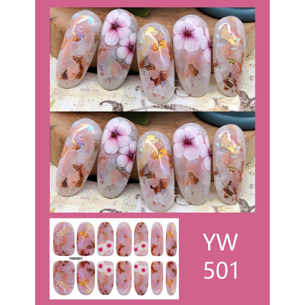 Stiker kuku Nail art Waterproof sticker Part 5 stiker (14 pcs) sticker Kuku nail art