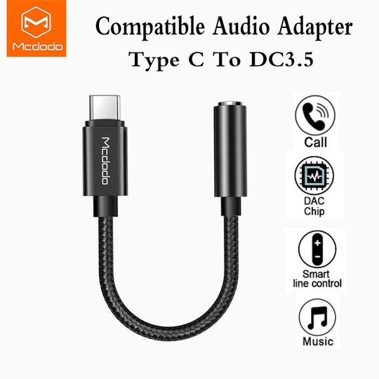 MCDODO CONVERTER Type C ke 3.5MM HiFi DAC AUDIO CABLE