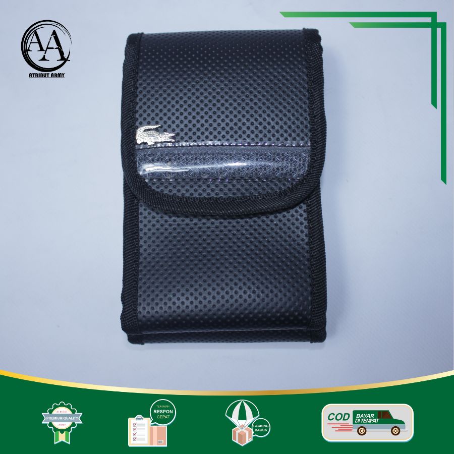 TEMPAT SARUNG HP PINGGANG CROCODILE DOUBLE SLOT 6,7 Inch TAS DOMPET HANDPHONE POUCH HP PRIA KANVAS TEBAL