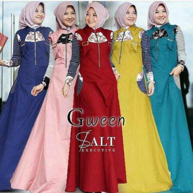 Baju dress gaun gamis kondangan wanita cewek cewe muslim muslimah syari murah