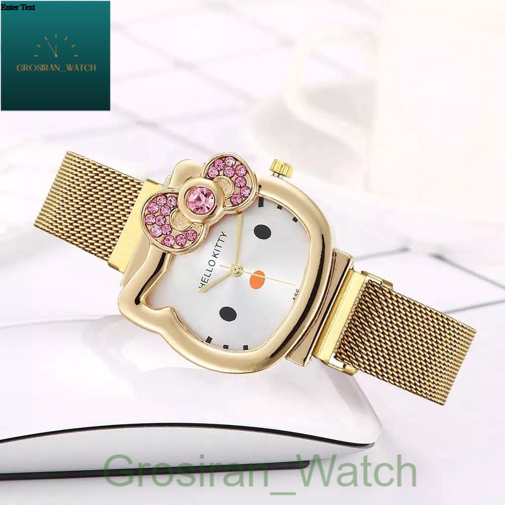 Jam Tangan Fashion Anak-Anak Karakter Hello Kitty Strap Magnet HK-165 [G_W]