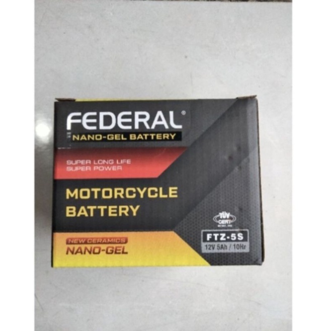Aki Motor Federal FTZ 5S Beat/ Vario/ Karisma / Supra X 125/Mio Soul Gt 125 ( Full Kering Nano Gel )