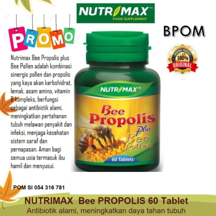 NUTRIMAX BEE PROPOLIS Plus BEE POLEN isi 60 Vitamin Antibiotik Alami