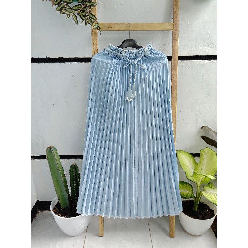 SKINE / ROK JINS PLISKET / JINS PLISKET TERBARU PAKAIAN WANITA-LIGHT