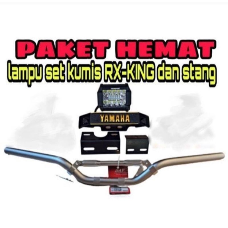Paket Rx-King Stang Daytona Plus Lampu Sorot Led+ Kumis + Breket