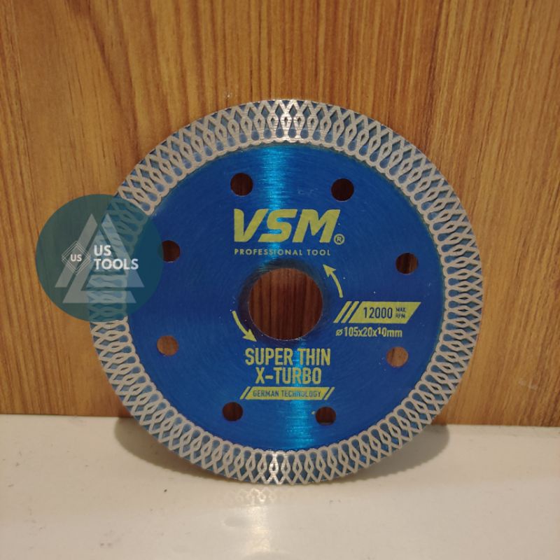 Mata Potong Keramik 4in Superthin 105mm VSM X TURBO - Diamond Wheel Dry Wet Turbo for Granit Marmer 4inch