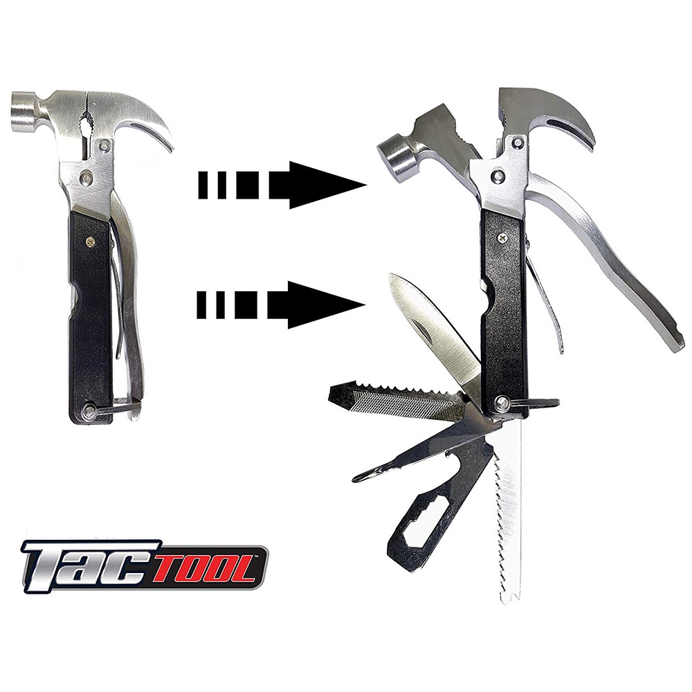 TANG SERBAGUNA TACTOOL 18 in 1- Palu Serbaguna Multifungsi Set Alat Tukang Praktis - Gergaji Obeng Pisau Mini Pembuka Botol Tang Kunci Pas