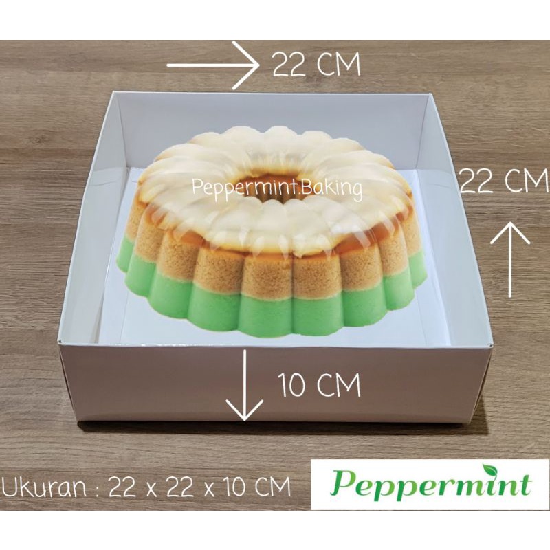 

Box pudding kotak pudding laminating mika dus pudding dus kue 22 x 22 x 10 (5pcs)