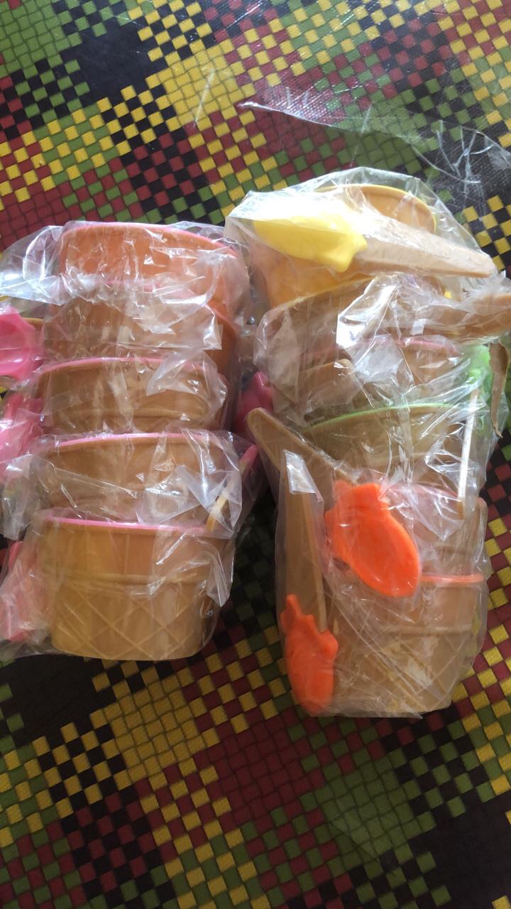 Mangkok Es Krim - Mangkuk Cemilan Ice Cream Bowl Set Mangkok Sendok Plastik Cute Cone Warna  Imut