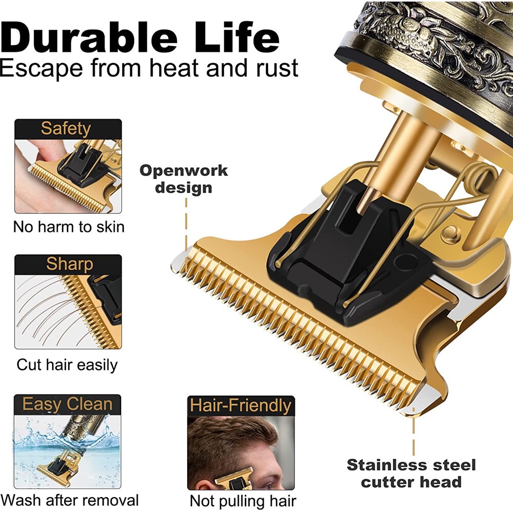 Alat Cukur Elektrik Hair Clipper Trimmer Model Dragon Vintage T9-5