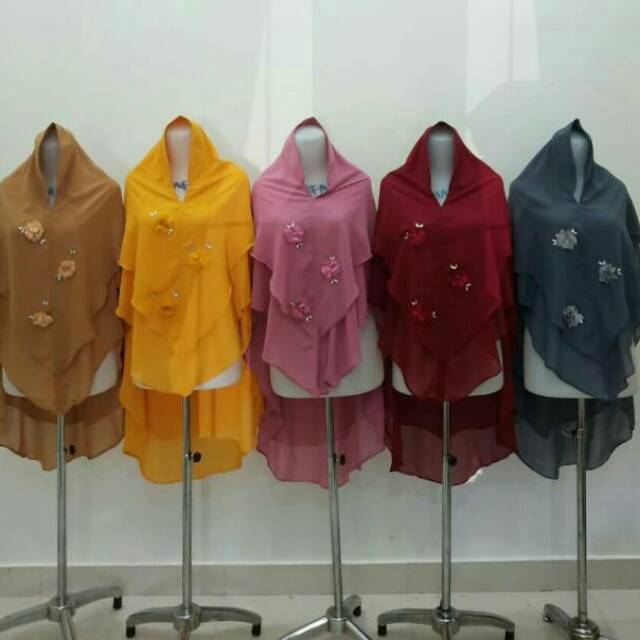 Khimar ceruty babydoll 2 layer