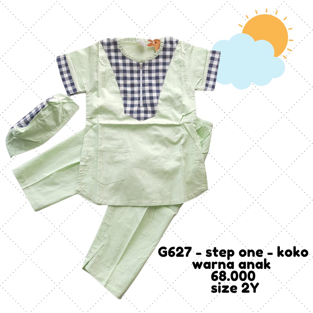 Koko anak laki laki set baju muslim anak cowok murah G627 step one gk