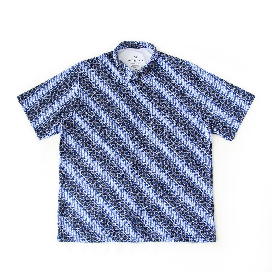 MAGANI Nosweat Indigo Classic - Kemeja Batik Lengan Pendek