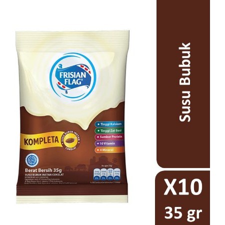 

Susu Bubuk Frisian Flag KOMPLETA Cokelat Sachet 35 gram