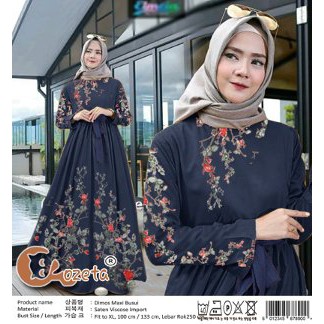 lx DIMOS MAXI BUSUI gamis syari hijab baju muslim wanita trendy simple elegan gaun pesta murah navy