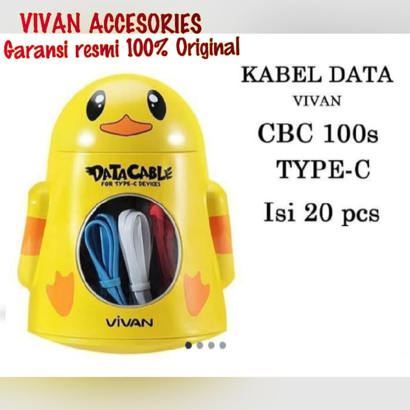 VIVAN CBC100S Kabel Data Type-C. 2,4A.100CM ( 1 Toples isi 20 pcs) original