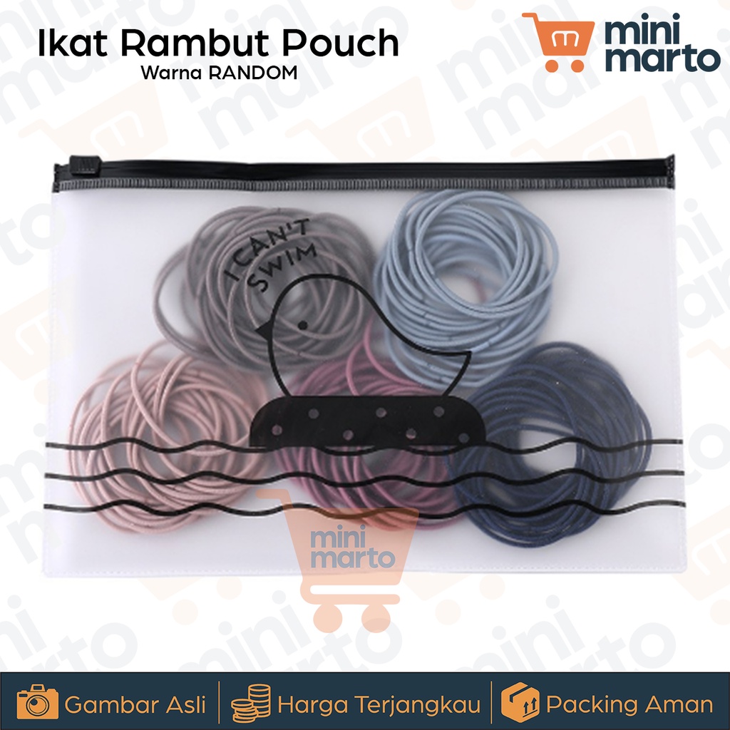 Ikat Rambut Karet Kuncir Warna Random isi 100pcs Karet Tipis Murah - Minimarto