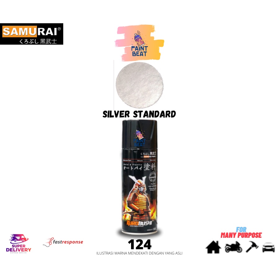 Samurai Paint 124 - Silver / Perak Polos Cat Semprot Samurai No Star
