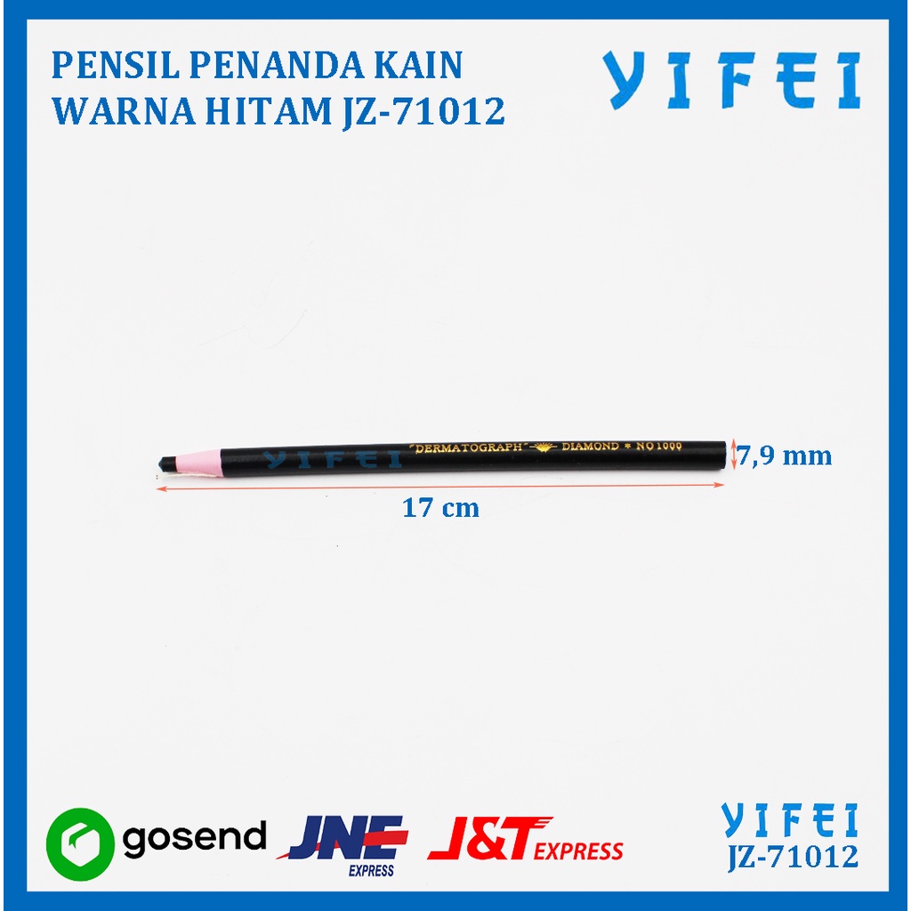 PENSIL PENANDA KAIN WARNA HITAM/ WATER ERASABLE PENCIL YIFEI-71012