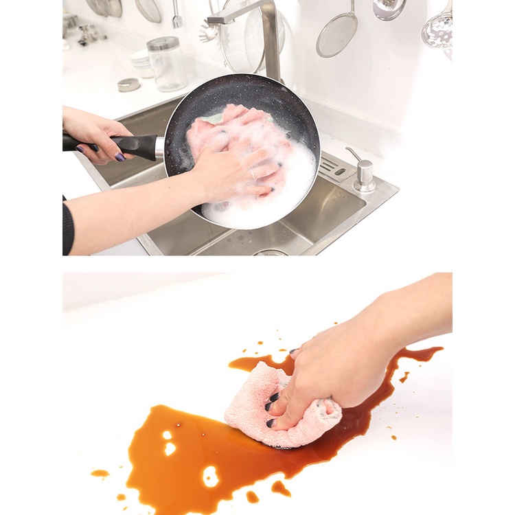 Kain Lap Dapur Microfiber Original multifungsi untuk Lap Meja piring anti minyak 2 sisi lembut halus tebal kitchen towel