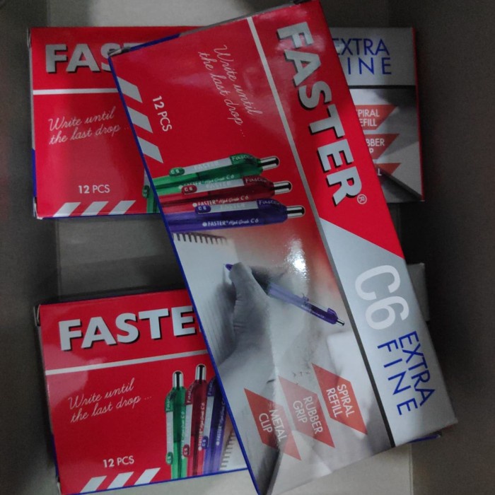 

Trendi Pulpen Faster C-6.Click Cetrek.Hitam. Isi 12 Pcs Bergaransi