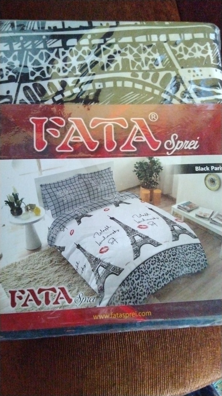 Fata Sprei Black Paris King/queen/single Size